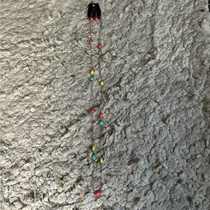 Paparazzi Matching Long Necklace & Dangly Earrings Set Pink Blue Green Silver